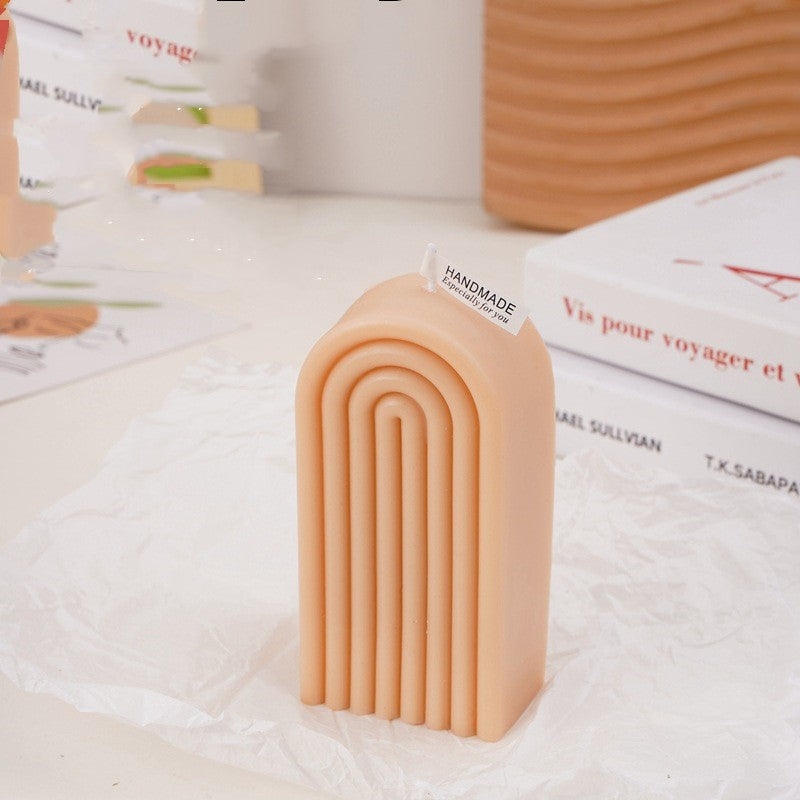 נר גיאומטרי - קשת - שעוות סויה