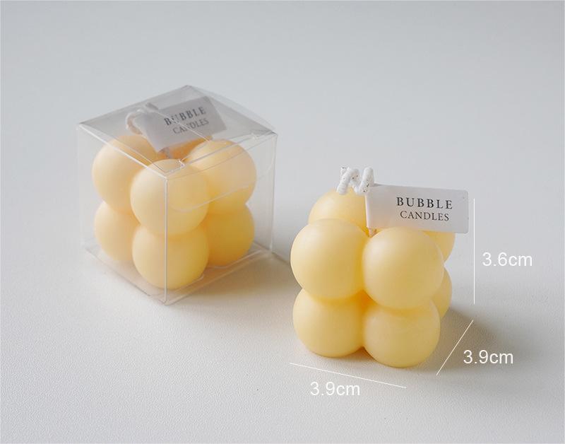 מיני באבל- נר קוביית בועות קטנות דקורבטיבי - שעוות סויה