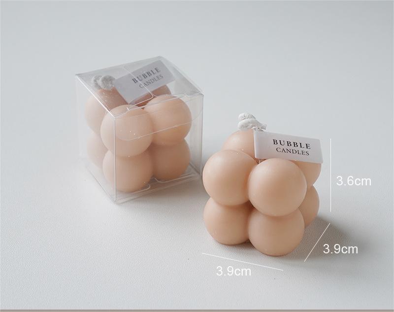 מיני באבל- נר קוביית בועות קטנות דקורבטיבי - שעוות סויה