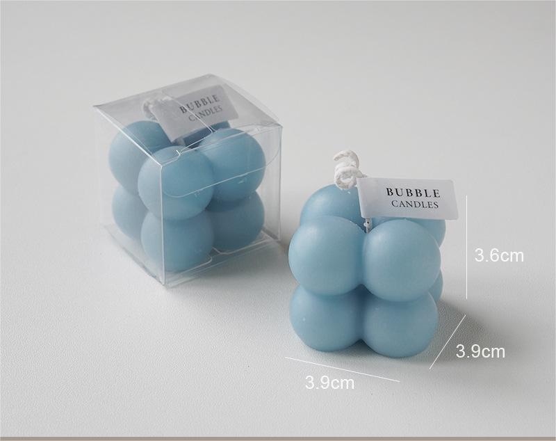 מיני באבל- נר קוביית בועות קטנות דקורבטיבי - שעוות סויה
