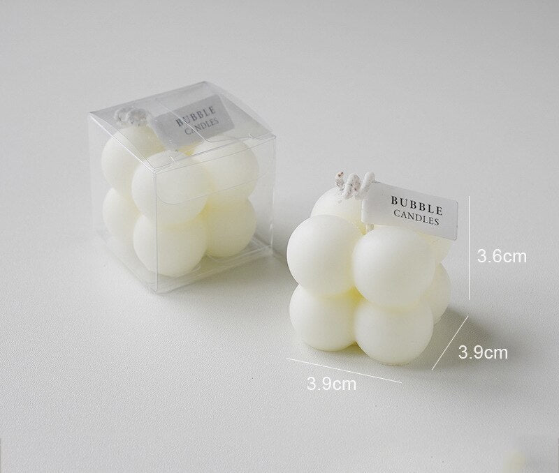 מיני באבל- נר קוביית בועות קטנות דקורבטיבי - שעוות סויה