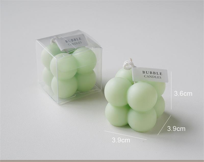 מיני באבל- נר קוביית בועות קטנות דקורבטיבי - שעוות סויה