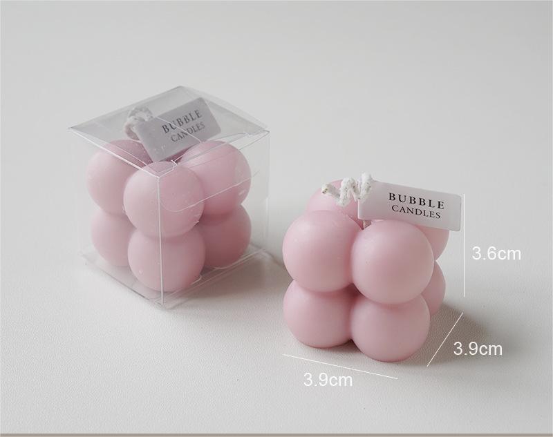 מיני באבל- נר קוביית בועות קטנות דקורבטיבי - שעוות סויה