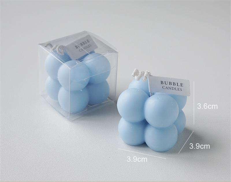 מיני באבל- נר קוביית בועות קטנות דקורבטיבי - שעוות סויה