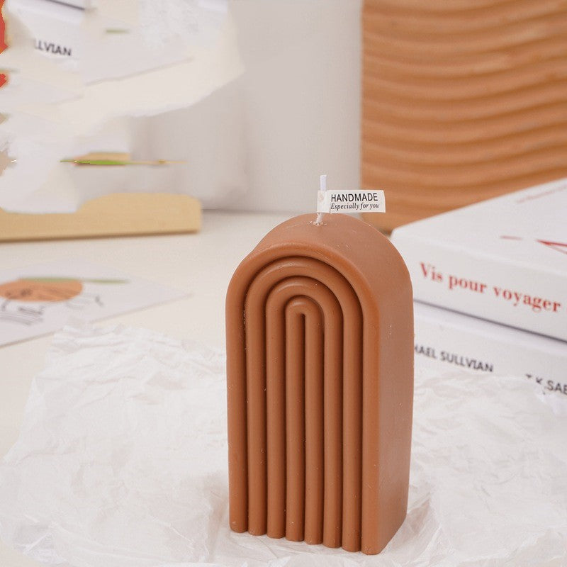 נר גיאומטרי - קשת - שעוות סויה